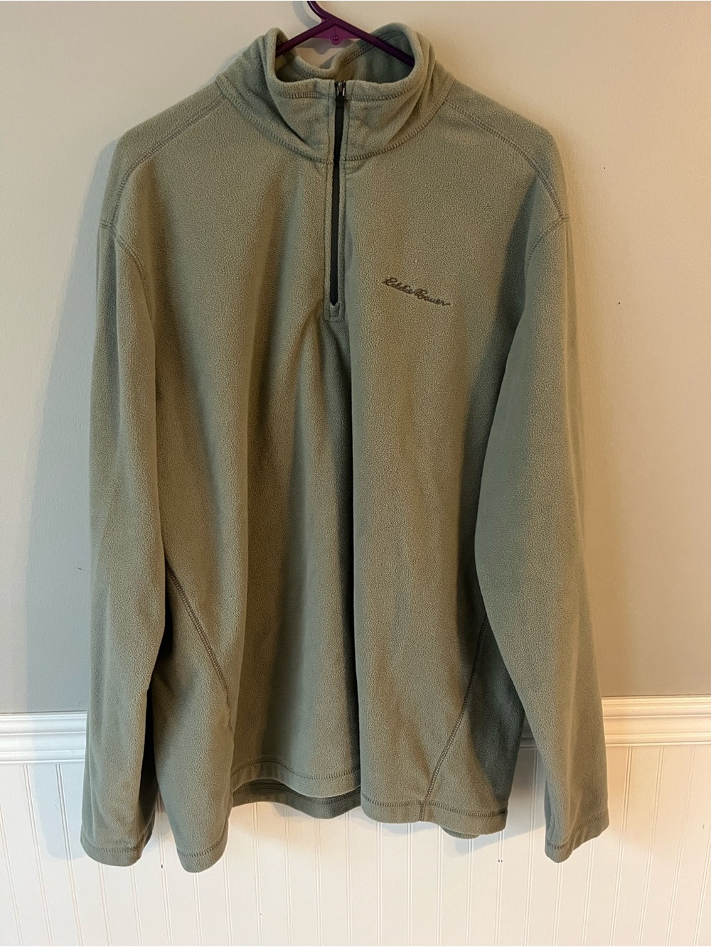Eddie Bauer Men’s 1/4 Zip Fleece Pullover - Sage Green